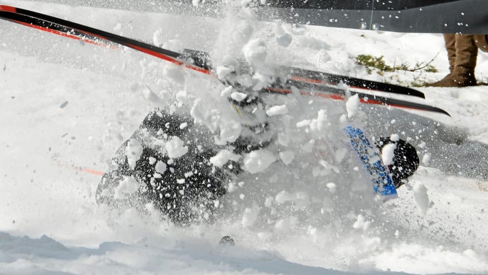 Sturz beim Engadiner Skimarathon.