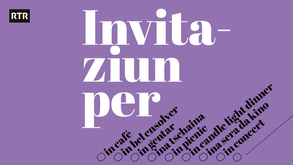 Invitaziun per... | Einladung zu... Postkarte mit rätoromanischen Grüssen aus Graubünden