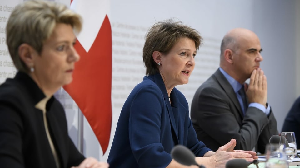Karin Keller-Suter, Simonetta Sommaruga ed Alain Berset