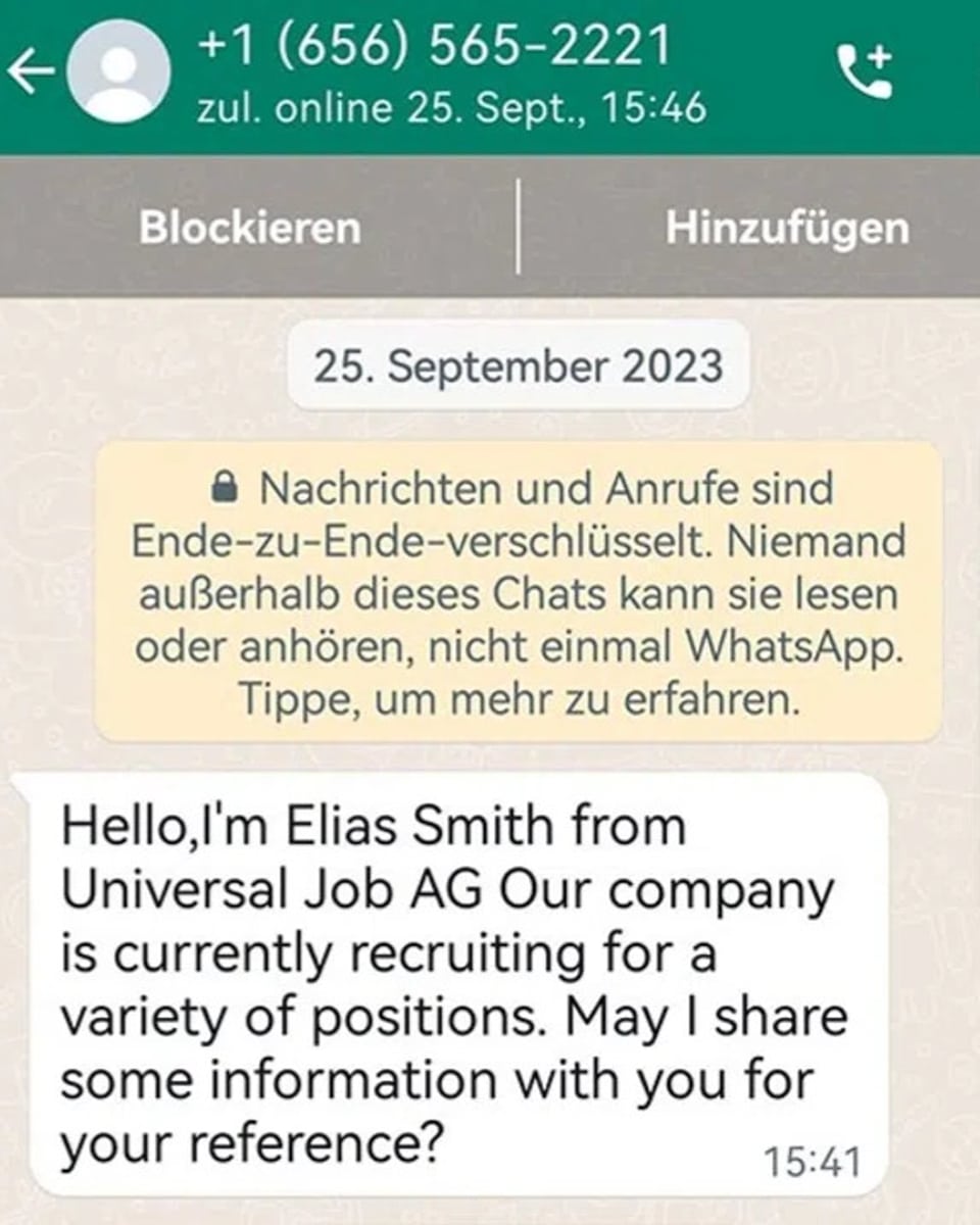 Betrugsmasche per Whatsapp