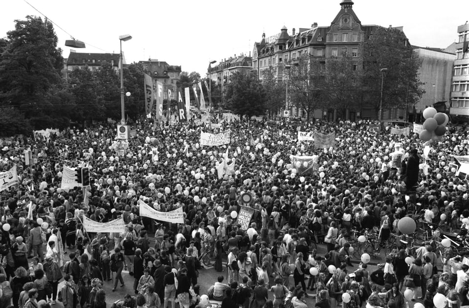Erster Frauenstreik am 14. Juni 1991 in der Schweiz.