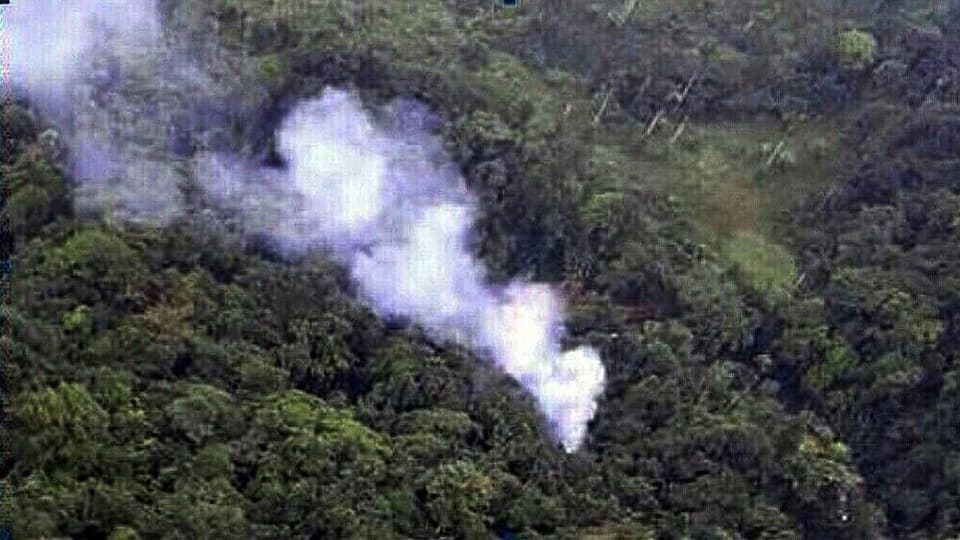 Lieu da l'accident da helicopter en la Columbia.