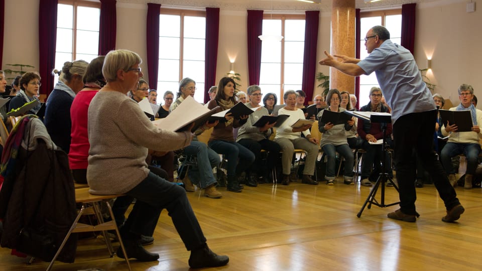 Ils cors unids che fan prova a Ftan al Institut Otalpin