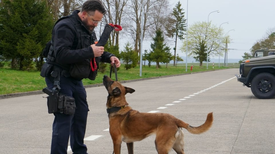 Patrick Maridor mit seiner Hündin Anouk