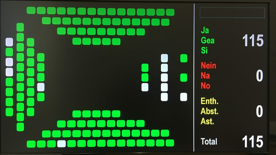 vista sin il resultat da votaziun en il Cussegl grond