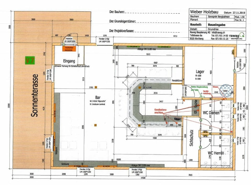 Il plan per la nova bar dad après ski.