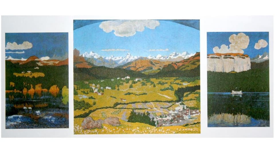 Il maletg «Panorama da Flem» da Giovanni Giacometti.