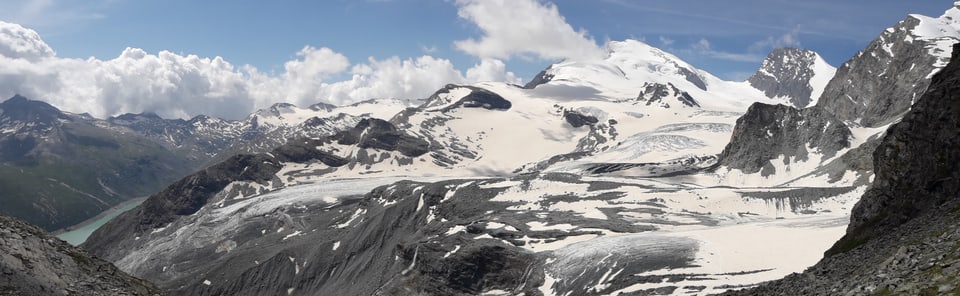 Vista sin il Glatscher Allalin ed il Lai da Mattmark