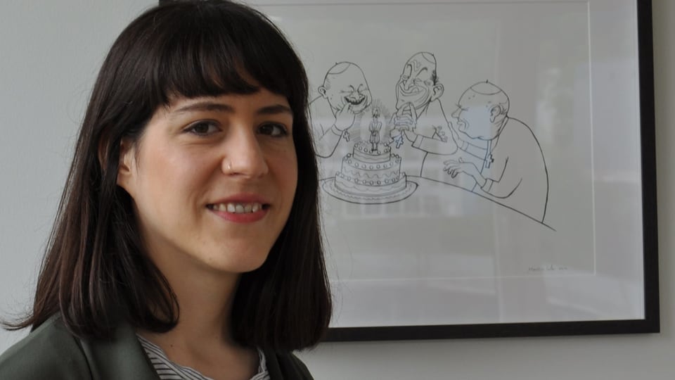 Mezdi: La caricaturista Marina Lutz avant sia vernissascha