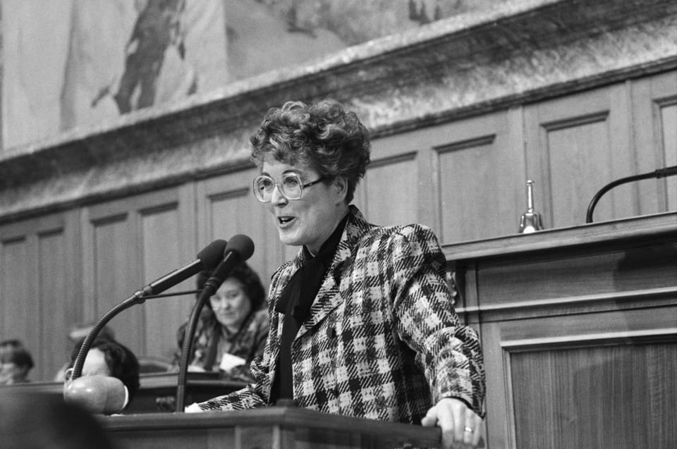 La Cussegliera naziunala Lilian Uchtenhagen (PS) ha era discurri a la sessiun da las dunnas dal favrer 1991.