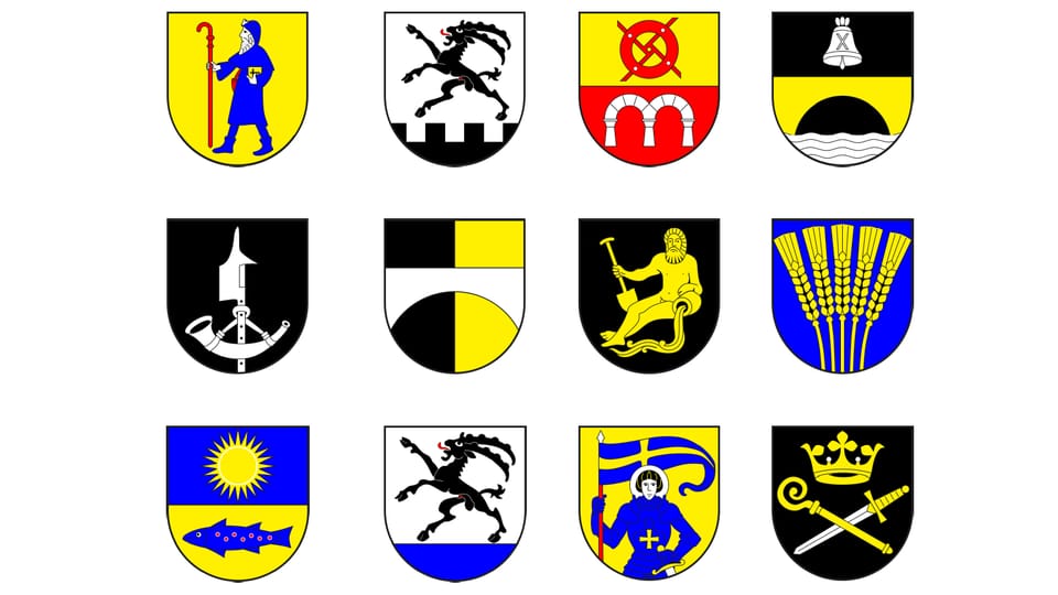 vopnas da las vischnancas da la regiun Malögia: Bever, Bregaglia, Schlarigna, La Punt Chamues-ch, Madulain, Puntraschigna, Samedan, S-chanf, Segl, Silvaplauna, San Murezzan, Zuoz