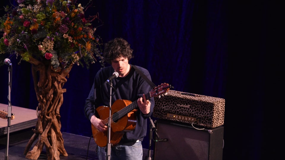 Pascal Gamboni durant il soundcheck.