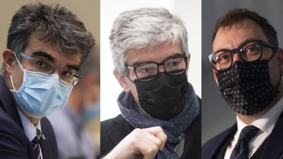 Marcus Caduff, Jon Domenic Parolini e Peter Peyer.