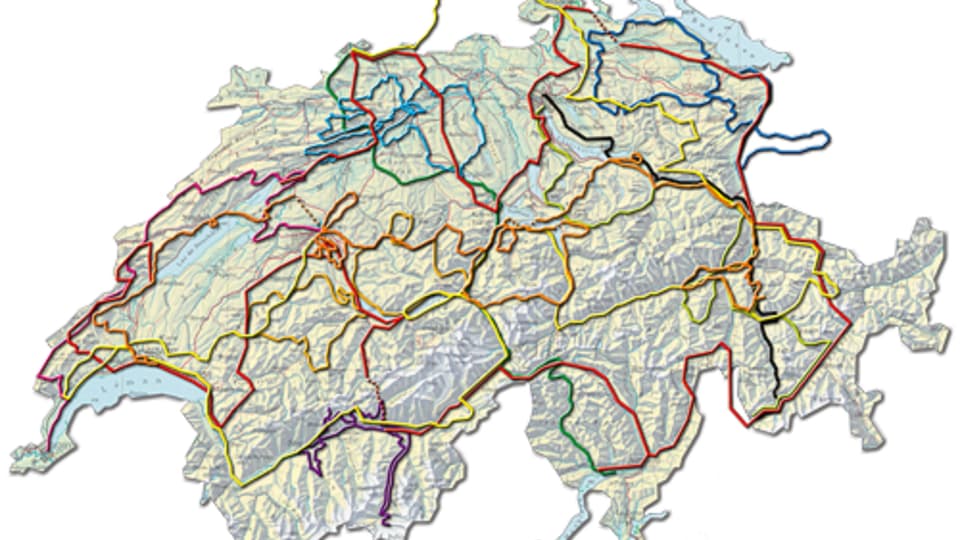 carta da la Svizra cun rutas dal gigatlon