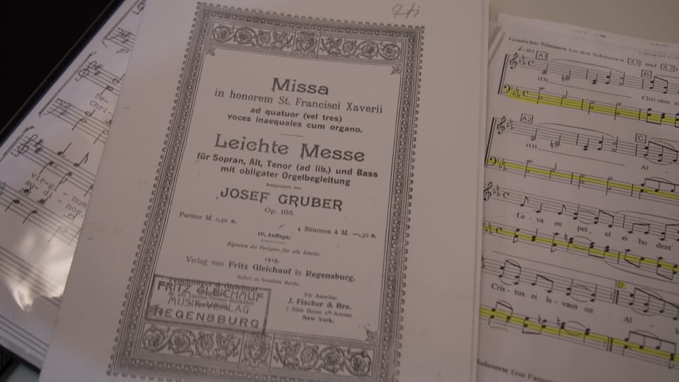La partitura da la messa da Josef Gruber