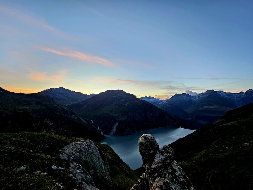 Abendstimmung über den Bergen.