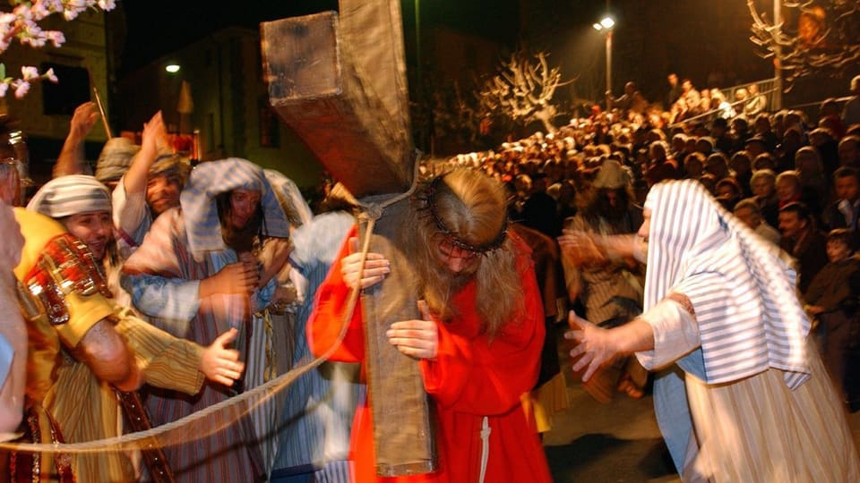 Purtret da la processiun da la Passiun da Cristus. 