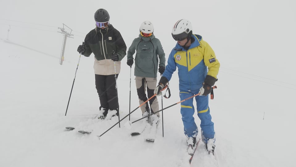Theorielektion auf der Piste, Skigebiet Brigels Breil