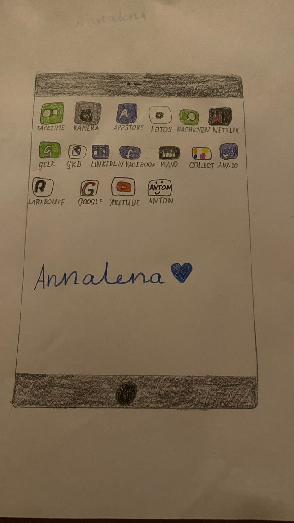 Il telefonin d'Annalena Kinderzeichnung Telefon