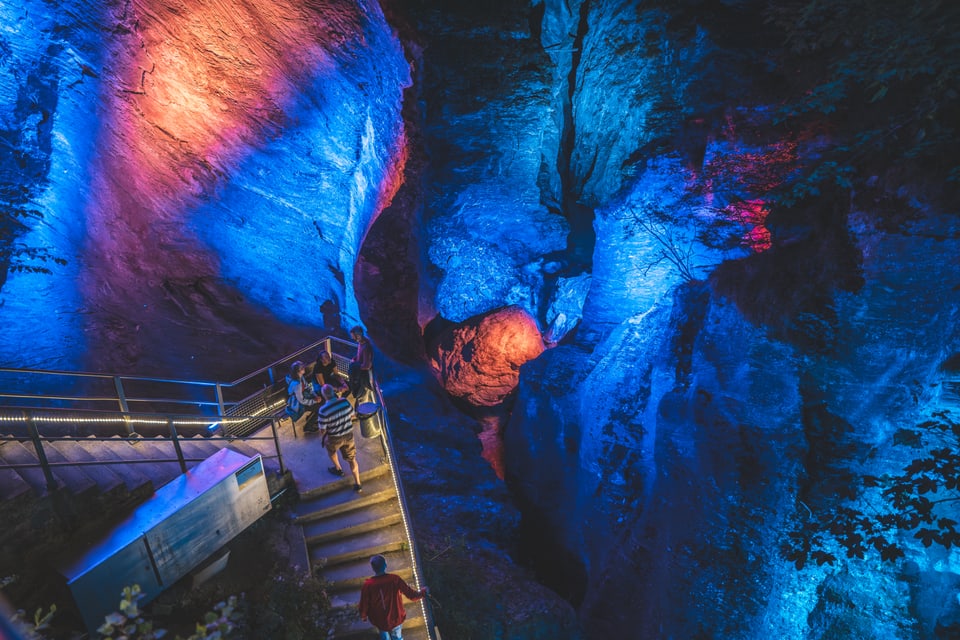 beleuchtete Viamalaschlucht