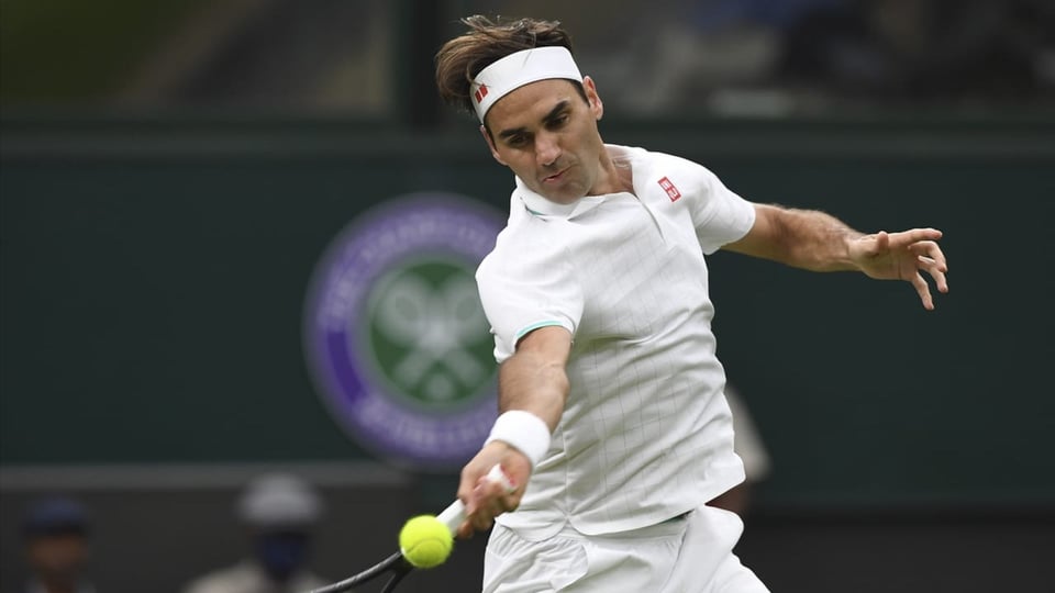 purtret da Federer a Wimbledon.