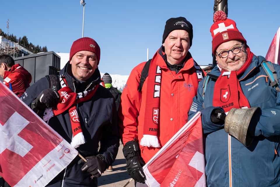 Drei Fans aus der französischen Schweiz