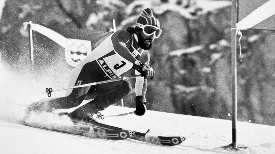 Heini Hemmi durant sia cursa olimpica il 1976 ad Innsbruck.