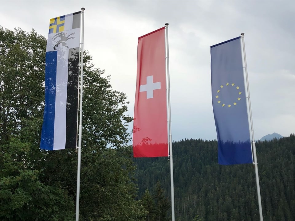 Bandiera Grischun, Svizra ed Europa.