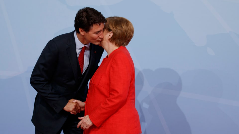 Trudeau e Merkel.