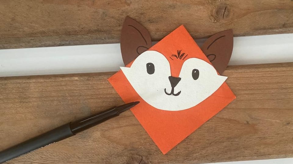 Lesezeichen Bastelanleitung Kinder Fuchs