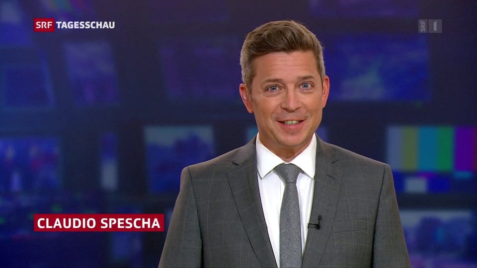 Claudio Spescha en acziun sco moderatur da la Tagesschau