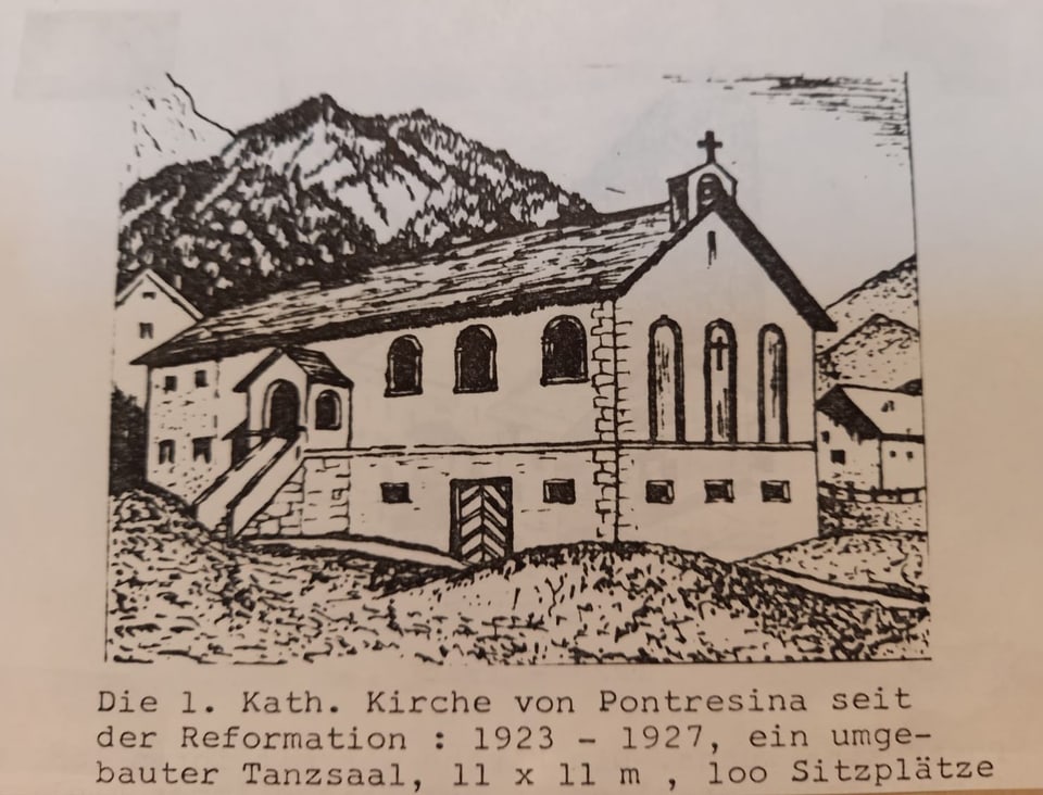 Bild der ersten katholischen Kirche in Pontresina seit der Reformation. 