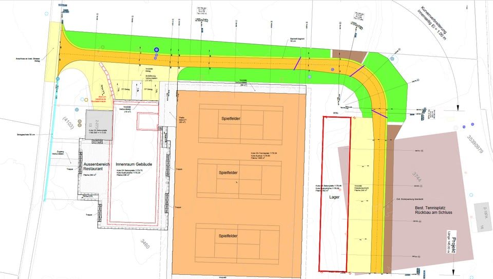 Plan per la nova plazza da sport.