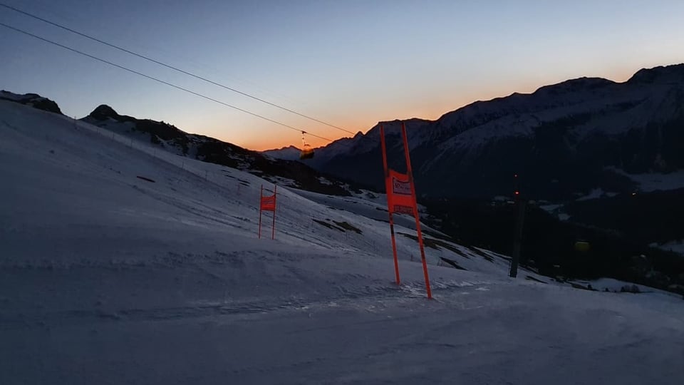 la pista la bun'ura baud, davosvart il cotschen da la damaun sur las muntognas