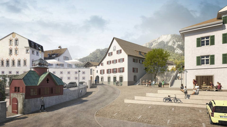 Visulaisaziun dal nov center dal vitg Malans.