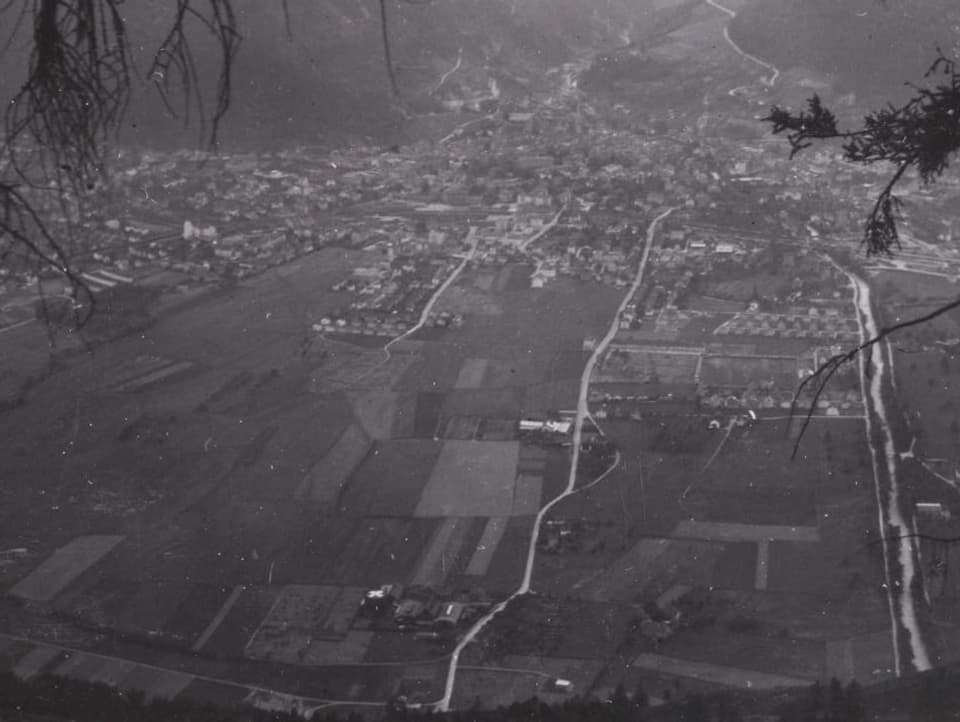 Das Rheinquartier in Chur wächst langsam im Jahre 1945.