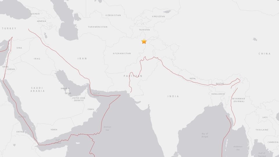 Charta cun l'epicenter dal terratrembel en il nordost da l'Afganistan.