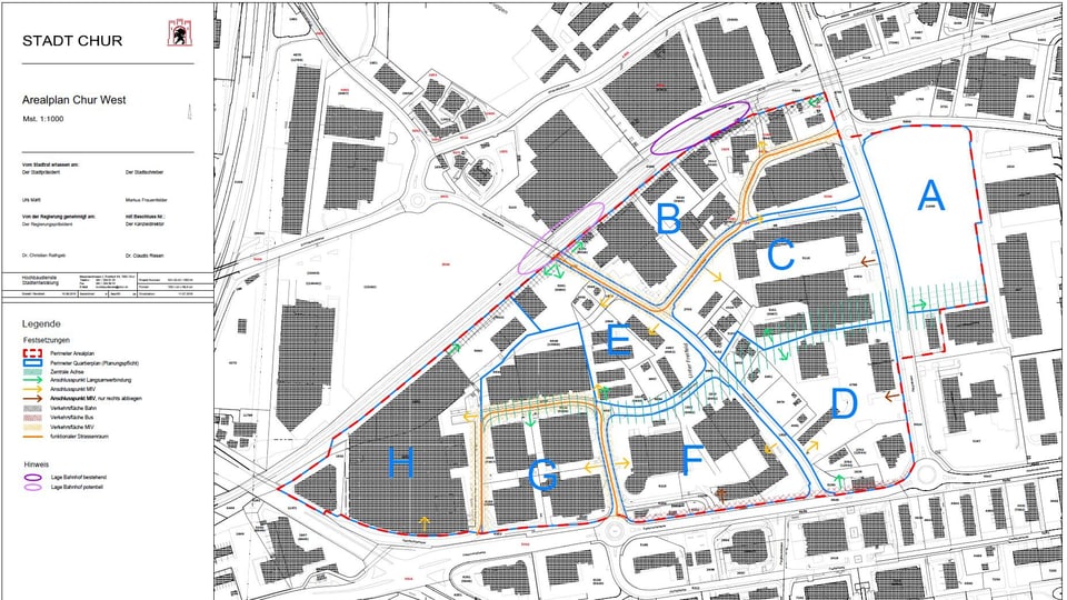 Il plan d'areal per il quartier da Cuira-vest.