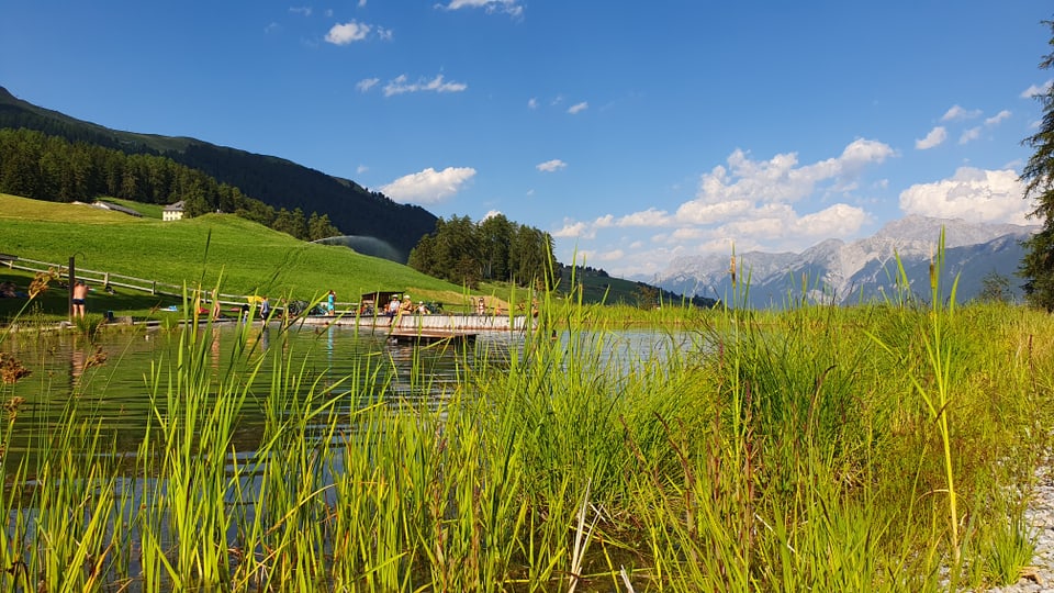 Lai da Padnal Badesee am heissesten Tag des Sommers.