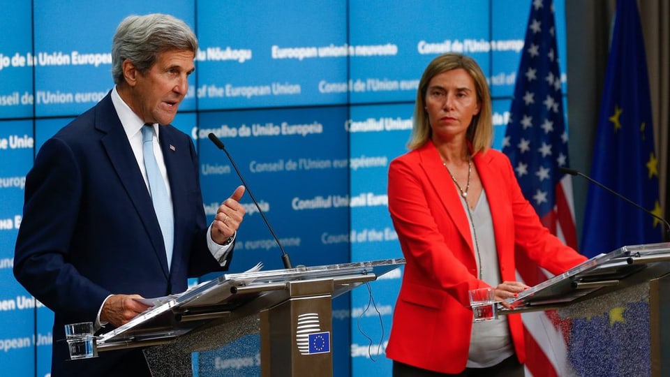 John Kerry e Federica Mogherini. 