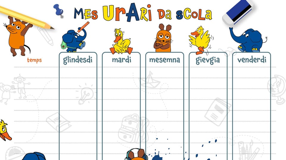 Stundenplan für Kinder