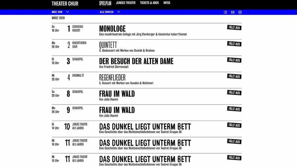 Screenshot da la pagina dil Teater Cuira