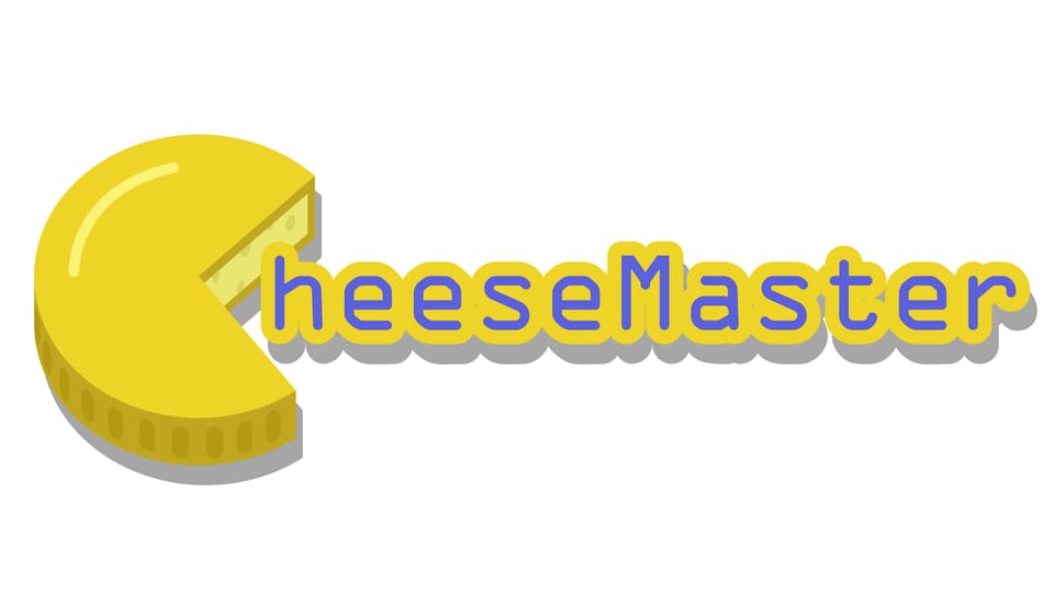 CheeseMaster Logo dal gieu Cheesemaster: ina magnucca cun taglia ora in quart. Quai vesa ora sco c ed ina bucca che maglia las lettras "heeseMaster"
