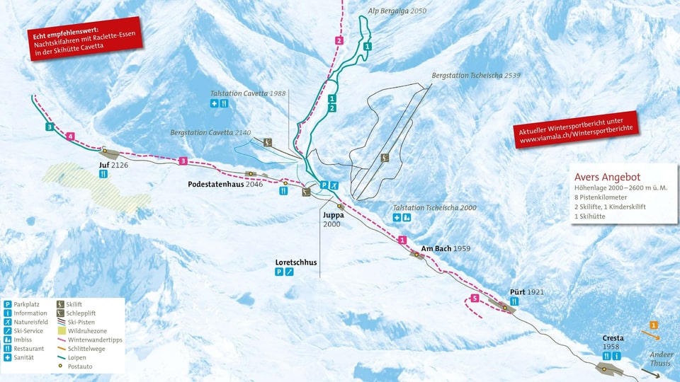 Plan da pistas dal territori da skis Avras.