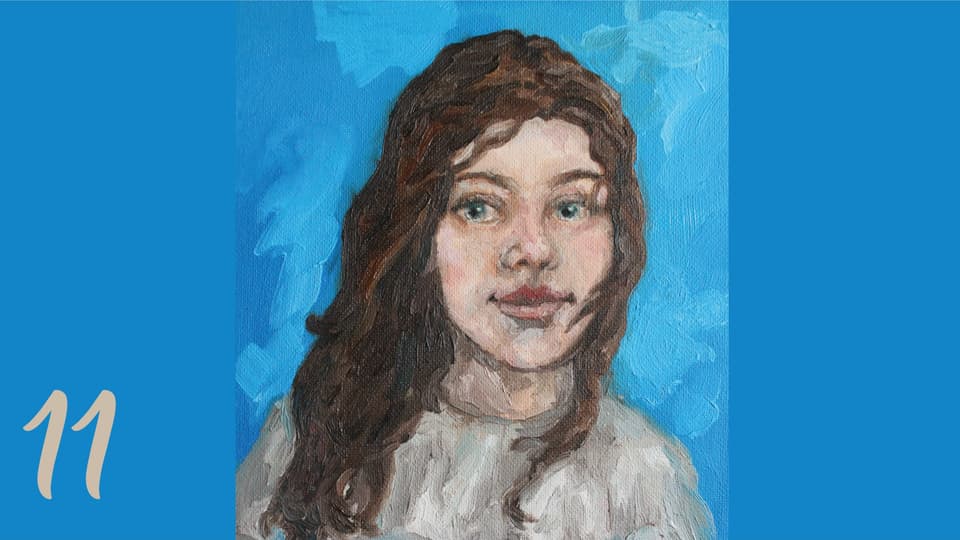 Unbekannte mit blauem Hintergrund ...