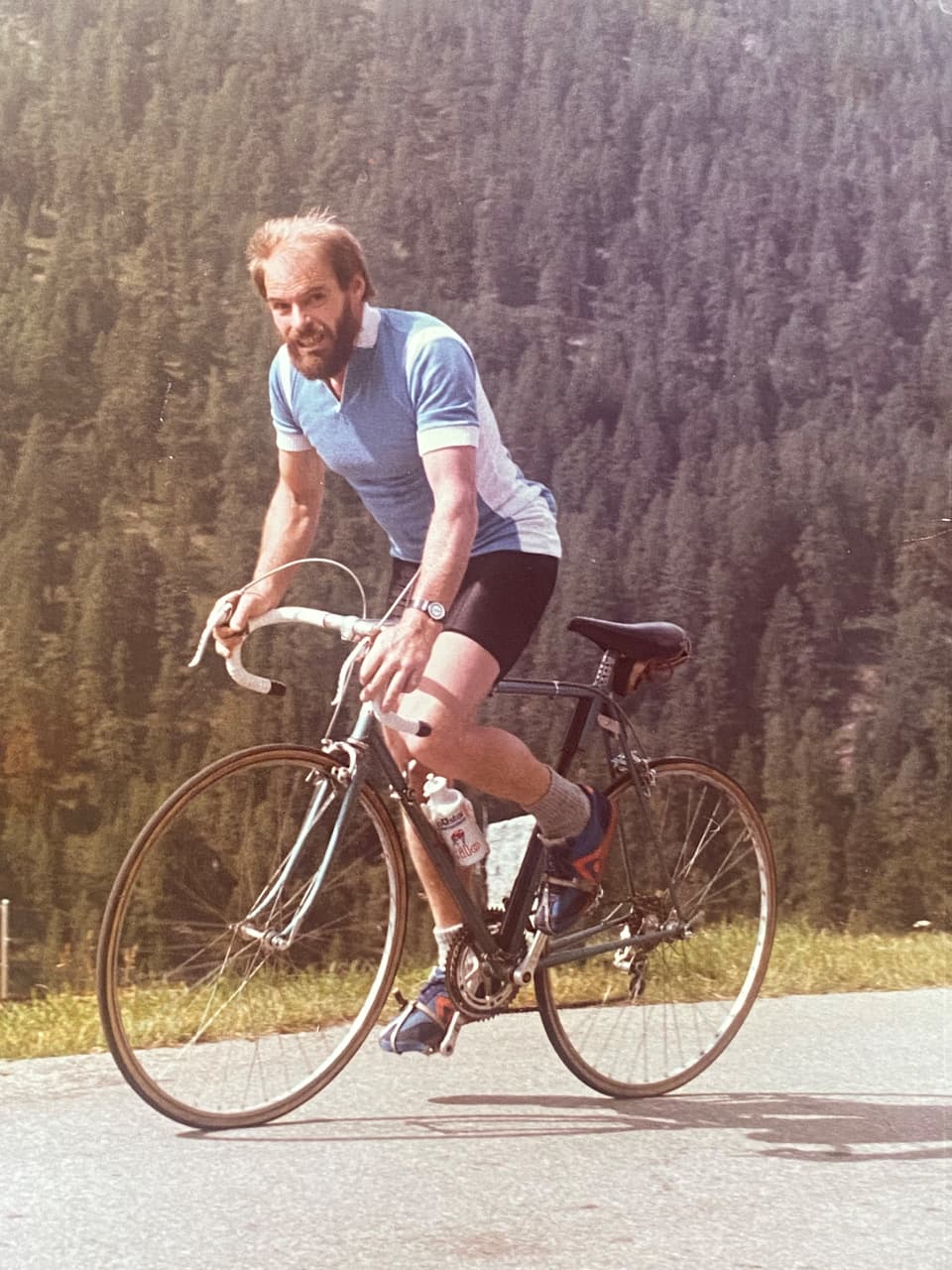 Marcel Bass bei einem seiner Ersten Rennen nach Juf.