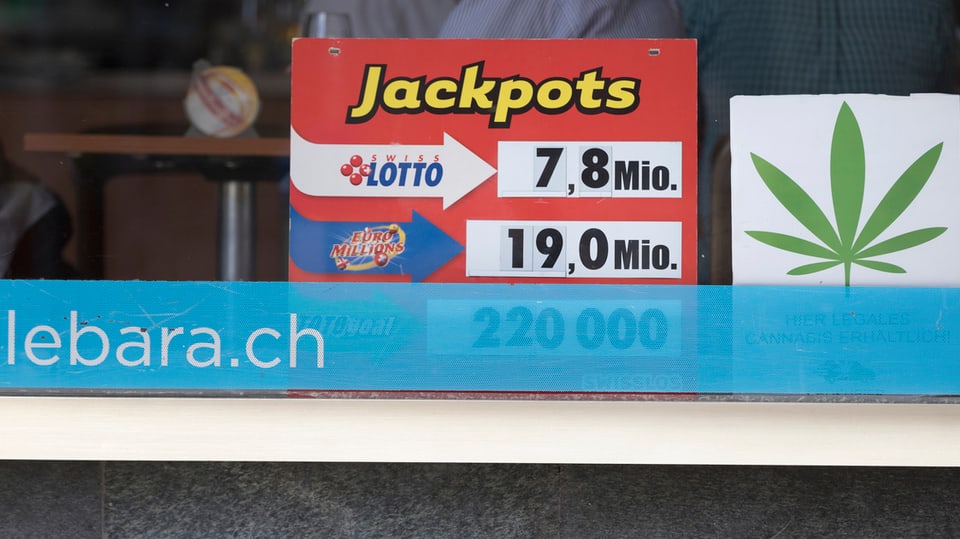 In placat da jackpot vid in kiosk.