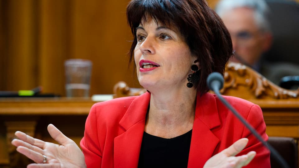 Doris Leuthard en il parlament a Berna