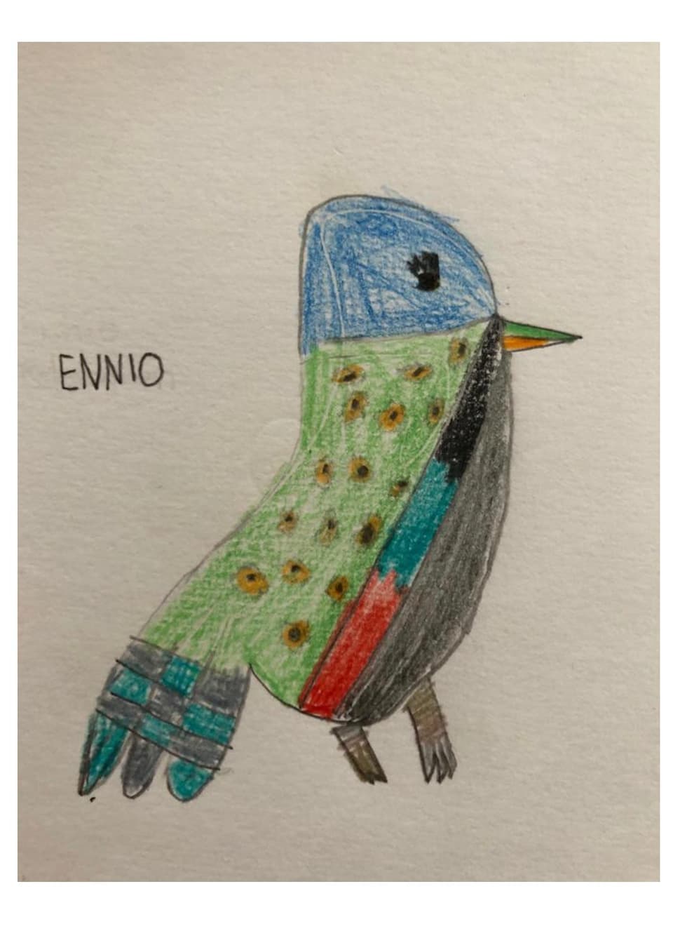 L'utschè d'Ennio Kinderzeichnung Vogel