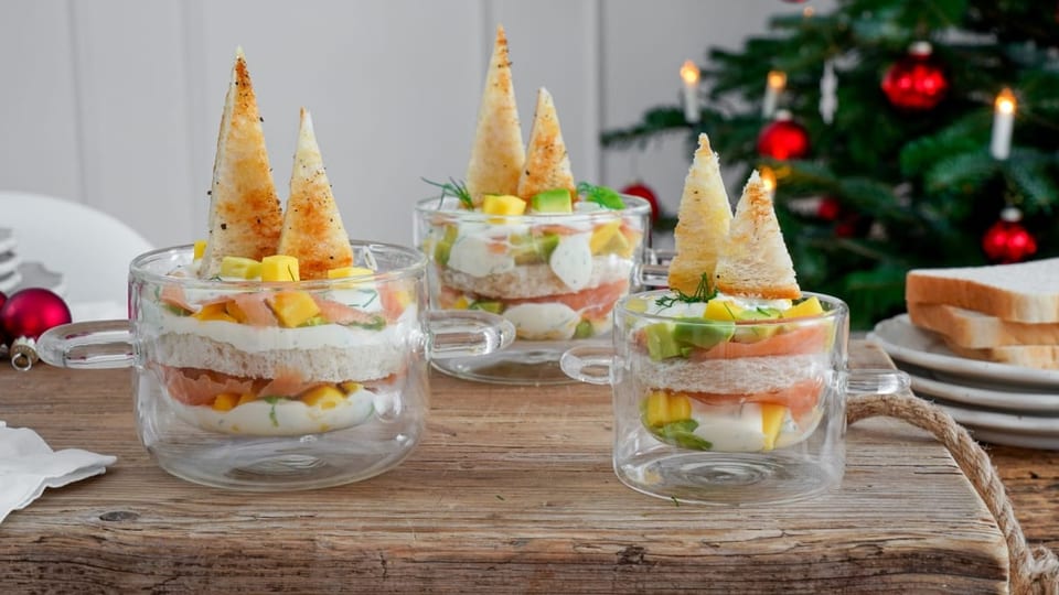 Rezept für ein Weihnachtsapero: Lachs-Tiramisu